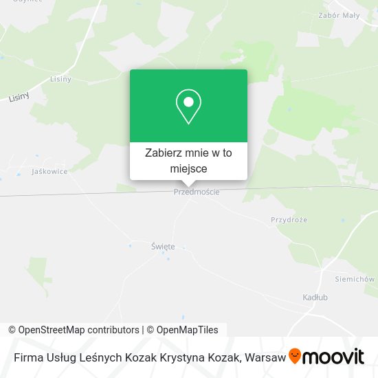 Mapa Firma Usług Leśnych Kozak Krystyna Kozak