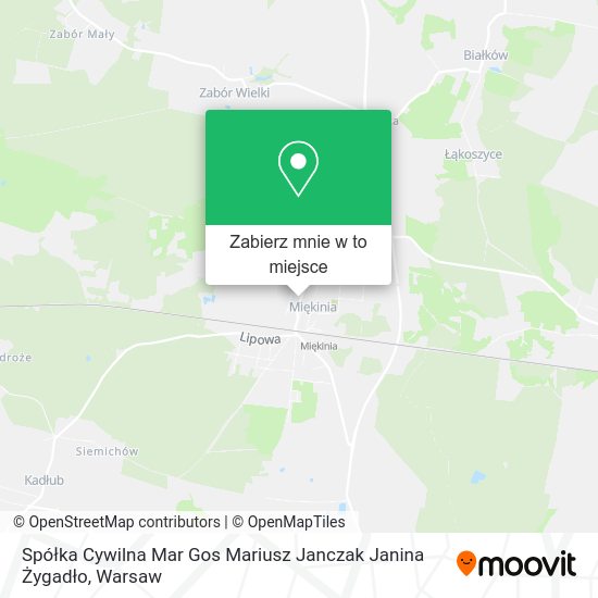 Mapa Spółka Cywilna Mar Gos Mariusz Janczak Janina Żygadło