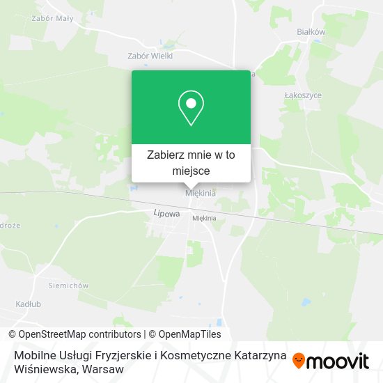 Mapa Mobilne Usługi Fryzjerskie i Kosmetyczne Katarzyna Wiśniewska