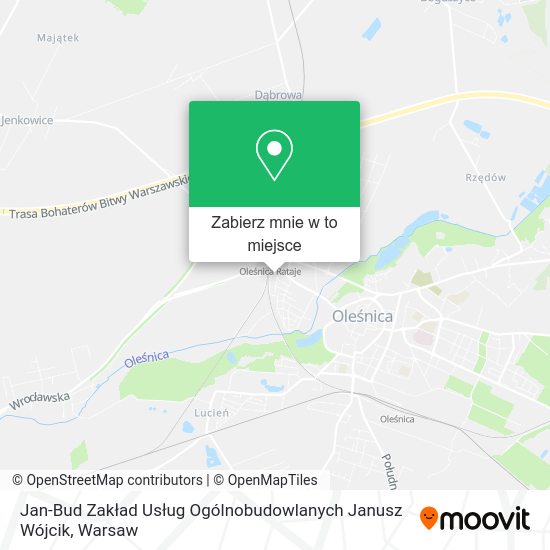 Mapa Jan-Bud Zakład Usług Ogólnobudowlanych Janusz Wójcik