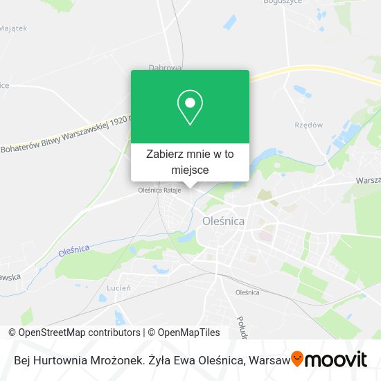 Mapa Bej Hurtownia Mrożonek. Żyła Ewa Oleśnica