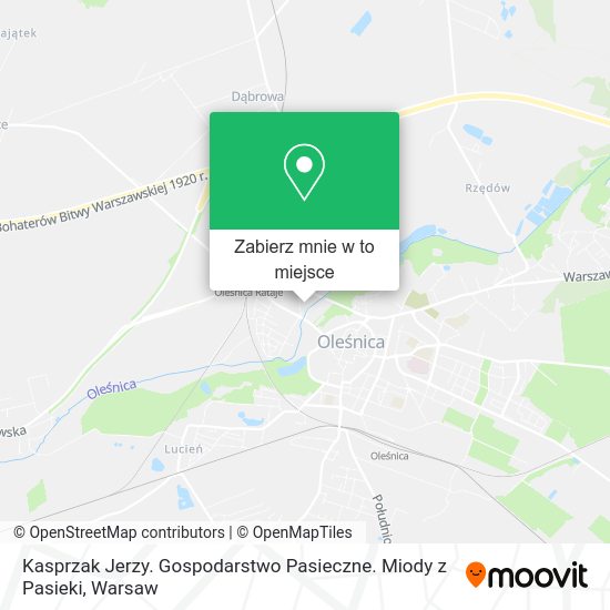 Mapa Kasprzak Jerzy. Gospodarstwo Pasieczne. Miody z Pasieki