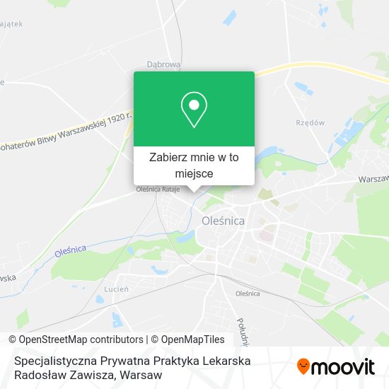 Mapa Specjalistyczna Prywatna Praktyka Lekarska Radosław Zawisza