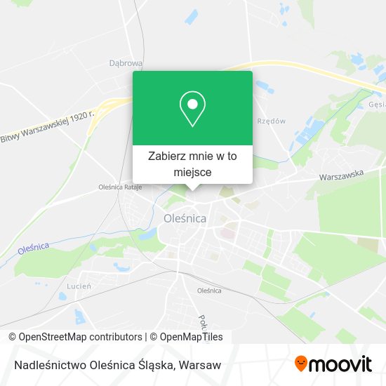 Mapa Nadleśnictwo Oleśnica Śląska