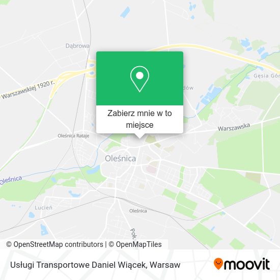 Mapa Usługi Transportowe Daniel Wiącek