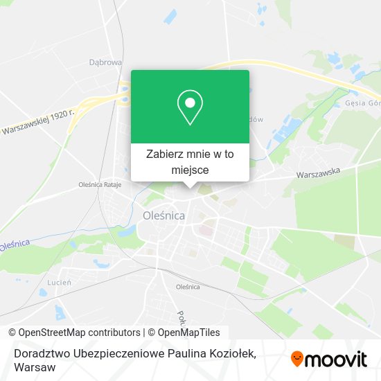 Mapa Doradztwo Ubezpieczeniowe Paulina Koziołek