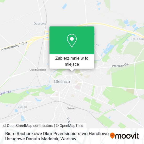 Mapa Biuro Rachunkowe Dkm Przedsiebiorstwo Handlowo Usługowe Danuta Maderak
