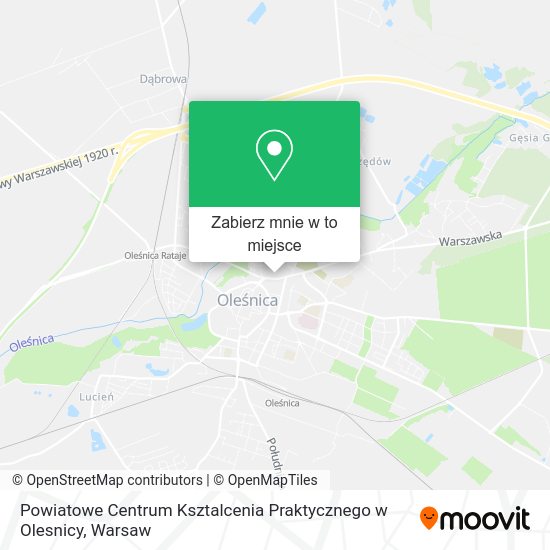 Mapa Powiatowe Centrum Ksztalcenia Praktycznego w Olesnicy