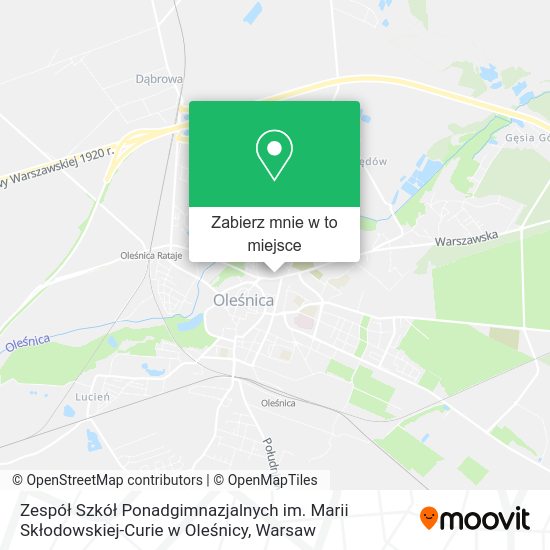 Mapa Zespół Szkół Ponadgimnazjalnych im. Marii Skłodowskiej-Curie w Oleśnicy