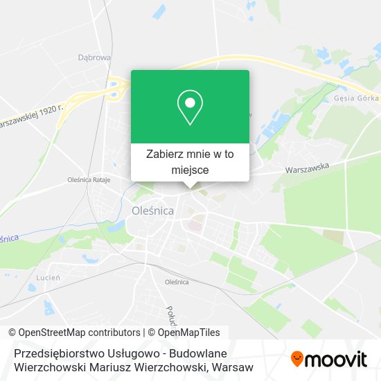 Mapa Przedsiębiorstwo Usługowo - Budowlane Wierzchowski Mariusz Wierzchowski