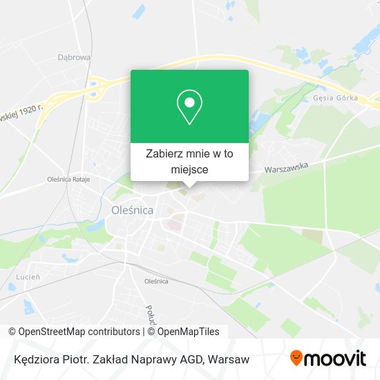 Mapa Kędziora Piotr. Zakład Naprawy AGD