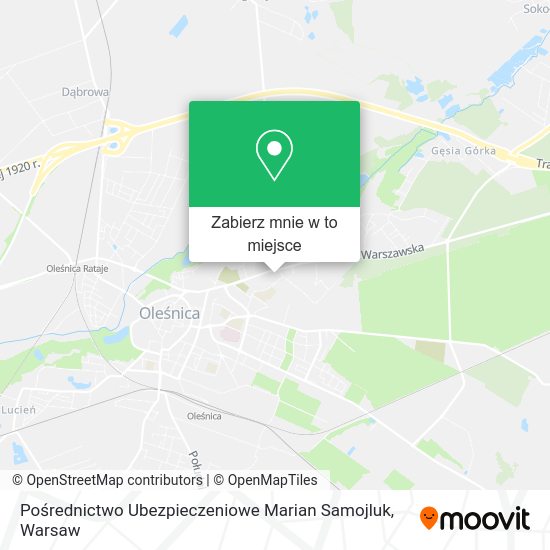 Mapa Pośrednictwo Ubezpieczeniowe Marian Samojluk