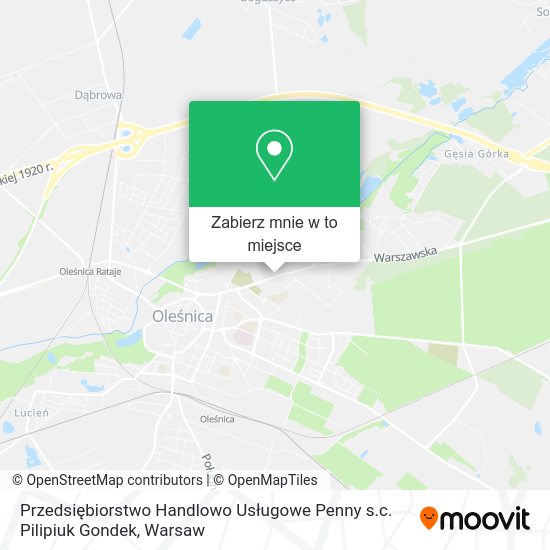 Mapa Przedsiębiorstwo Handlowo Usługowe Penny s.c. Pilipiuk Gondek