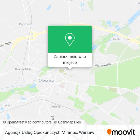 Mapa Agencja Uslug Opiekunczych Miranex