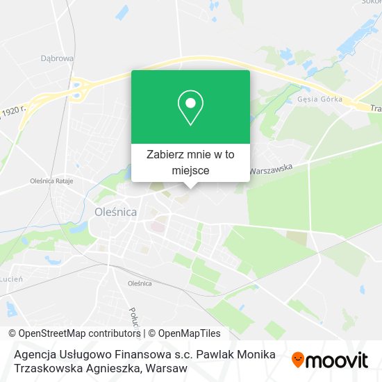 Mapa Agencja Usługowo Finansowa s.c. Pawlak Monika Trzaskowska Agnieszka