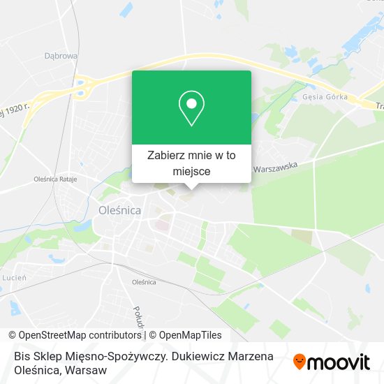 Mapa Bis Sklep Mięsno-Spożywczy. Dukiewicz Marzena Oleśnica