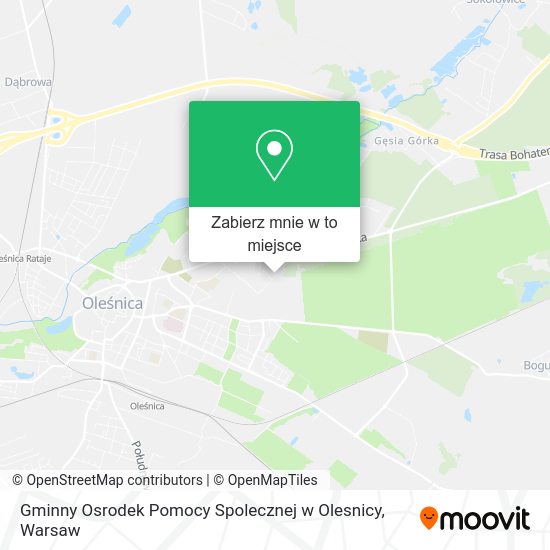 Mapa Gminny Osrodek Pomocy Spolecznej w Olesnicy