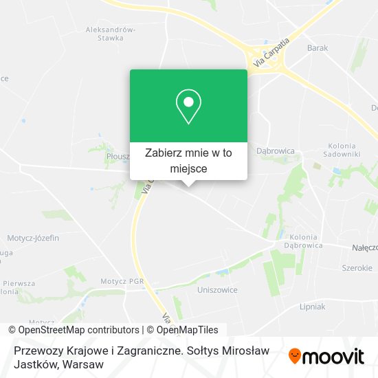 Mapa Przewozy Krajowe i Zagraniczne. Sołtys Mirosław Jastków