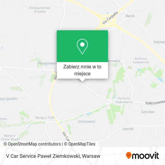 Mapa V Car Service Paweł Ziemkowski