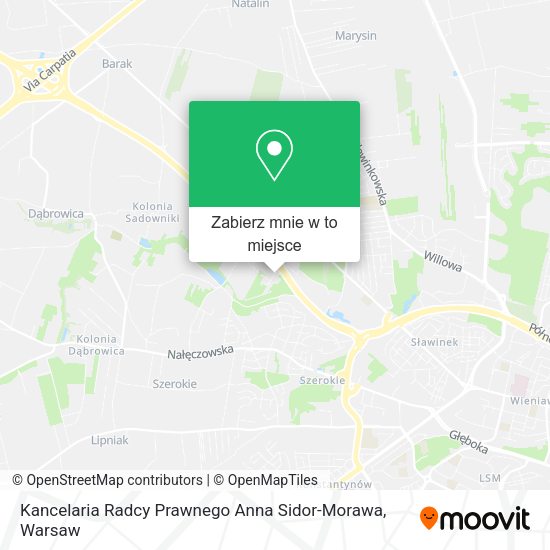 Mapa Kancelaria Radcy Prawnego Anna Sidor-Morawa