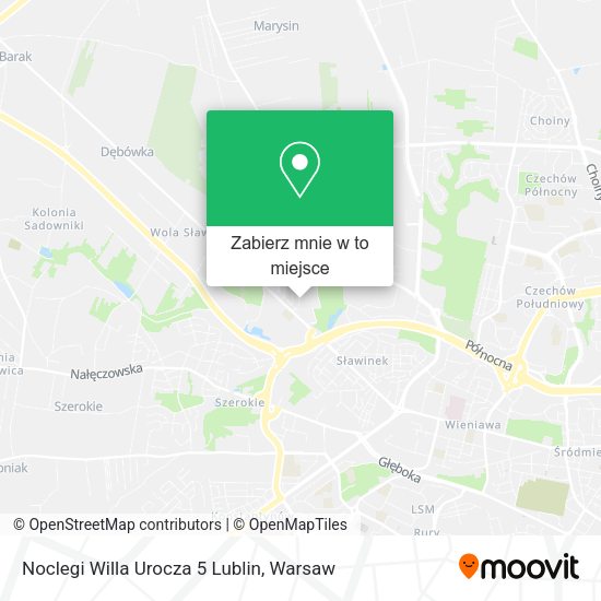 Mapa Noclegi Willa Urocza 5 Lublin