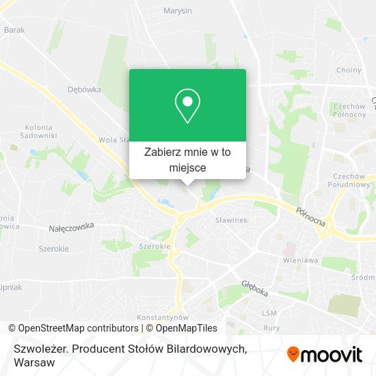 Mapa Szwoleżer. Producent Stołów Bilardowowych