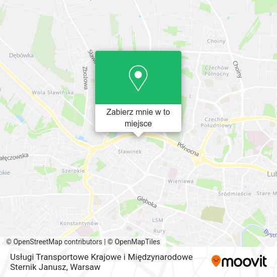 Mapa Usługi Transportowe Krajowe i Międzynarodowe Sternik Janusz