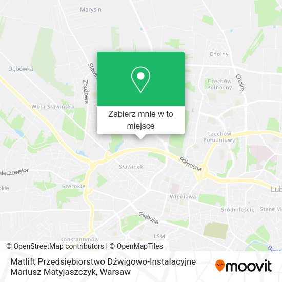 Mapa Matlift Przedsiębiorstwo Dźwigowo-Instalacyjne Mariusz Matyjaszczyk