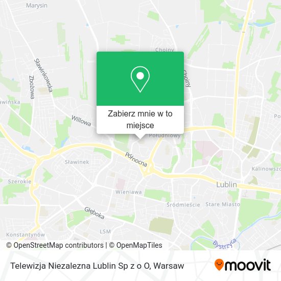 Mapa Telewizja Niezalezna Lublin Sp z o O