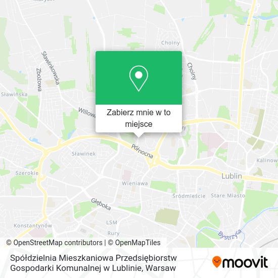 Mapa Spółdzielnia Mieszkaniowa Przedsiębiorstw Gospodarki Komunalnej w Lublinie