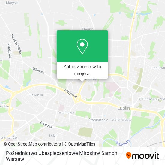 Mapa Pośrednictwo Ubezpieczeniowe Mirosław Samoń