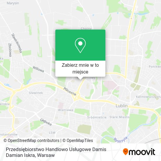 Mapa Przedsiębiorstwo Handlowo Usługowe Damis Damian Iskra