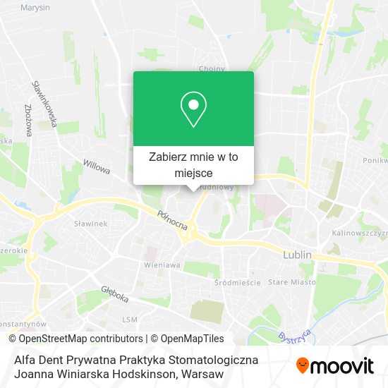 Mapa Alfa Dent Prywatna Praktyka Stomatologiczna Joanna Winiarska Hodskinson