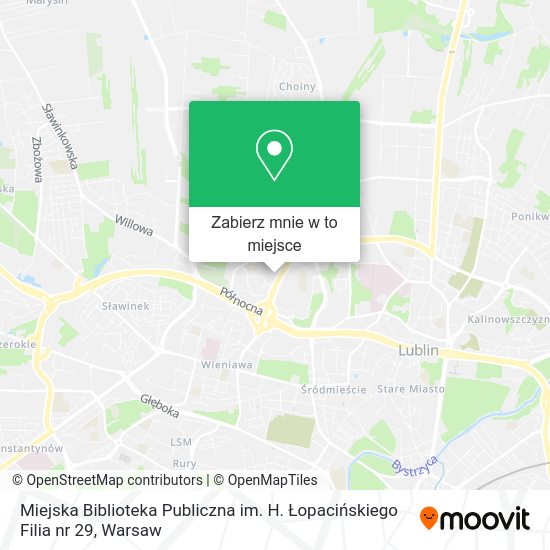 Mapa Miejska Biblioteka Publiczna im. H. Łopacińskiego Filia nr 29