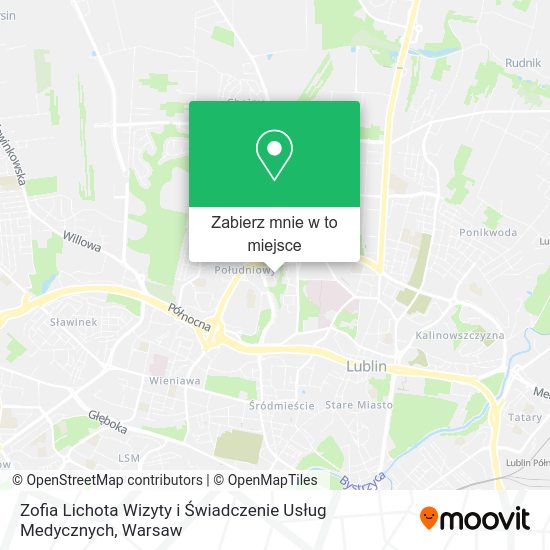 Mapa Zofia Lichota Wizyty i Świadczenie Usług Medycznych