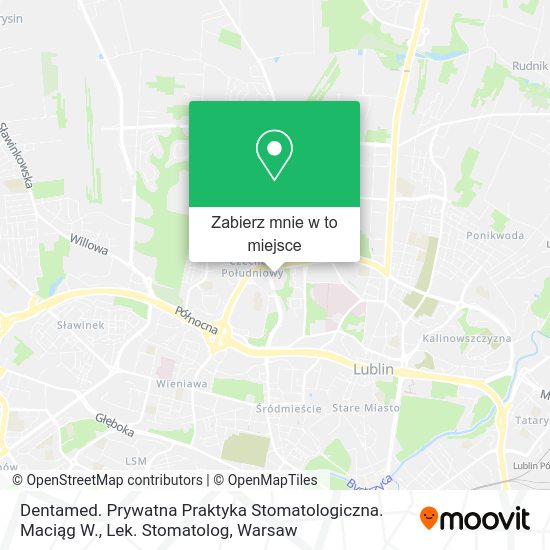 Mapa Dentamed. Prywatna Praktyka Stomatologiczna. Maciąg W., Lek. Stomatolog