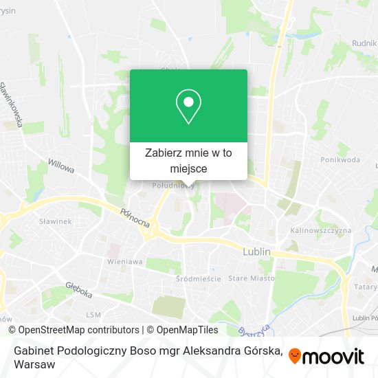 Mapa Gabinet Podologiczny Boso mgr Aleksandra Górska