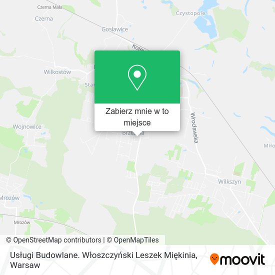 Mapa Usługi Budowlane. Włoszczyński Leszek Miękinia