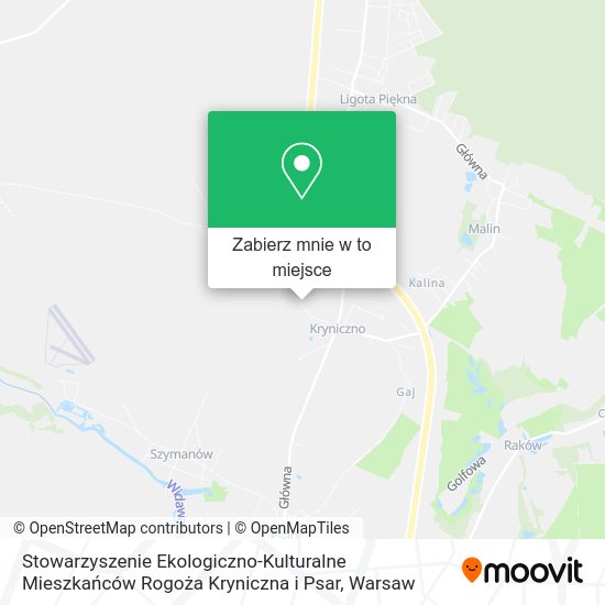 Mapa Stowarzyszenie Ekologiczno-Kulturalne Mieszkańców Rogoża Kryniczna i Psar