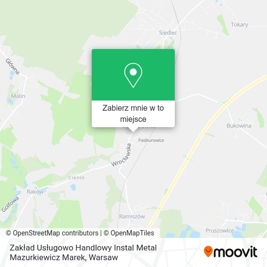 Mapa Zakład Usługowo Handlowy Instal Metal Mazurkiewicz Marek