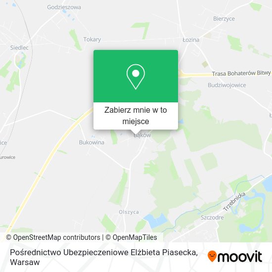 Mapa Pośrednictwo Ubezpieczeniowe Elżbieta Piasecka