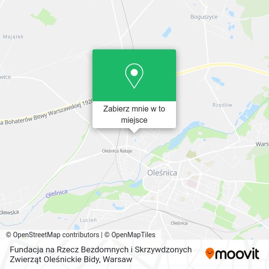 Mapa Fundacja na Rzecz Bezdomnych i Skrzywdzonych Zwierząt Oleśnickie Bidy