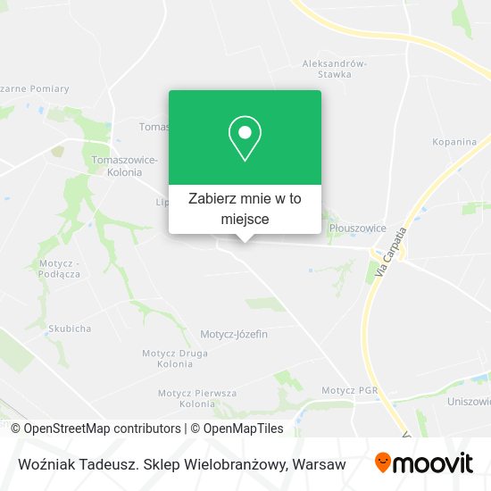 Mapa Woźniak Tadeusz. Sklep Wielobranżowy