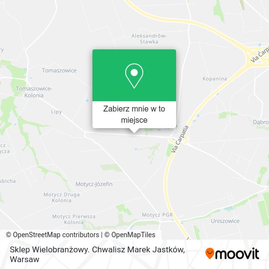 Mapa Sklep Wielobranżowy. Chwalisz Marek Jastków