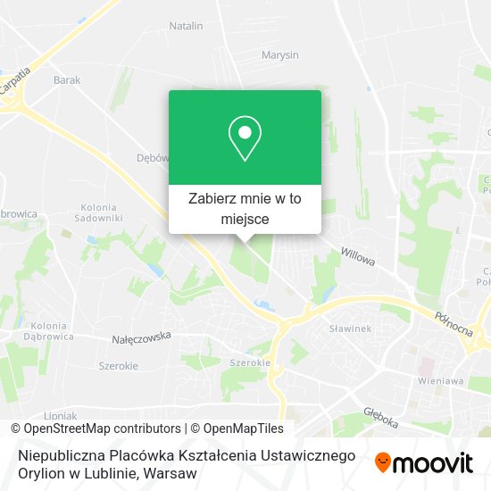 Mapa Niepubliczna Placówka Kształcenia Ustawicznego Orylion w Lublinie