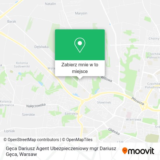 Mapa Gęca Dariusz Agent Ubezpieczeniowy mgr Dariusz Gęca