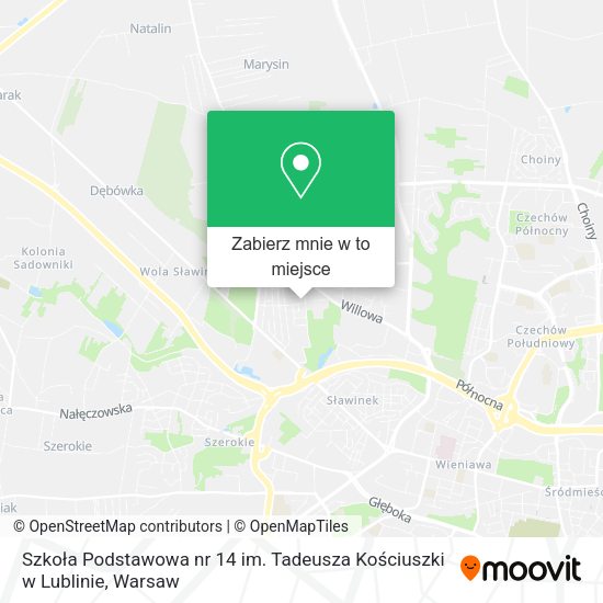 Mapa Szkoła Podstawowa nr 14 im. Tadeusza Kościuszki w Lublinie