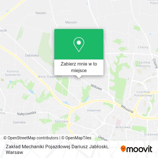 Mapa Zakład Mechaniki Pojazdowej Dariusz Jabłoski