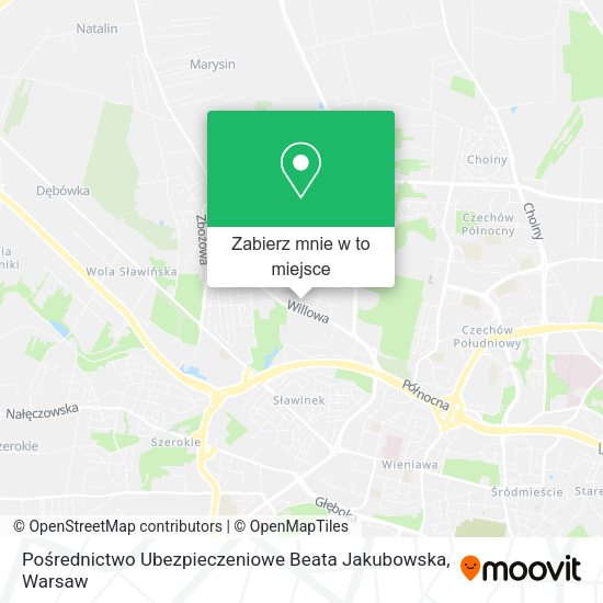 Mapa Pośrednictwo Ubezpieczeniowe Beata Jakubowska