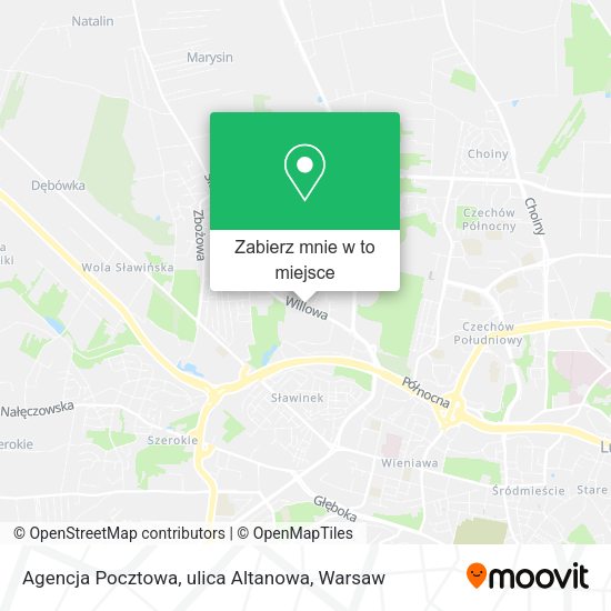 Mapa Agencja Pocztowa, ulica Altanowa